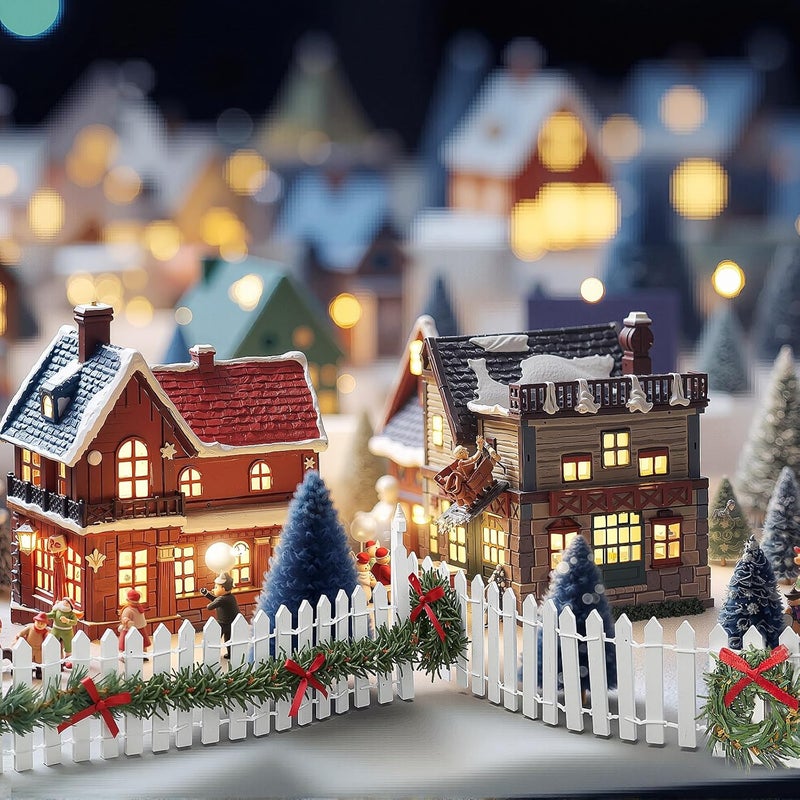 BrightRow 4 Pcs Christmas Fairy Garden Fence Village Accessories 35 Inch Miniature White Picket Fence Wooden Decorative for Xmas Dollhouse Landscape Crafts Gift Supplies - Image 4